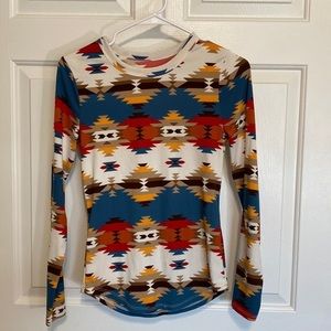 COLORFUL Stretchy Ribbed Long Sleeve Tee